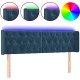 vidaXL - Hoofdbord - LED - 147x16x78/88 - cm - fluweel - donkerblauw