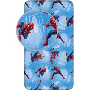 Spiderman Hoeslaken - Eenpersoons - 90x200 cm - Blauw