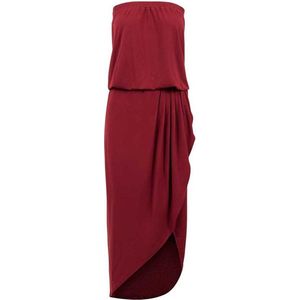 Urban Classics - Bandeau Midi Asymmetric Lange jurk - 5XL - Rood
