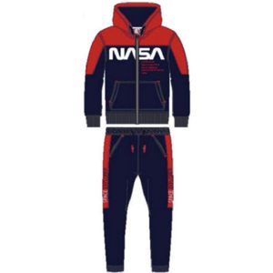 Nasa joggingpak / trainingspak / vrijetijdspak - Vest + Broek - blauw - rood - Maat 116 / 6 jaar