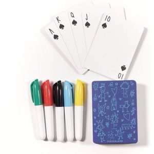 Kikkerland Maak je eigen speelkaarten - Inclusief kaarten en stiften - Creatief - Knutselen