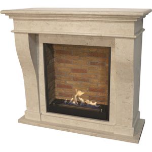 Xaralyn Kreta bio-ethanol haard met steendecor - Witte natuurstenen haardombouw - 3 KW verwarming