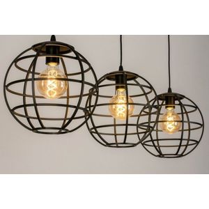 Lumidora Hanglamp 73659 - 3 Lichts - E27 - Zwart - Metaal