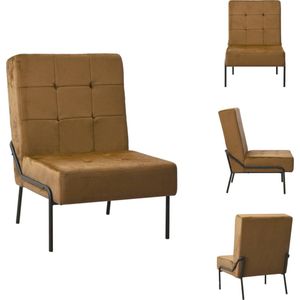 vidaXL Relaxstoel Velvet - Bruin/Zwart - 65 x 79 x 87 cm - Ergonomisch ontwerp - Fauteuil