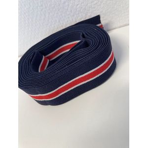 Elastiek Blauw wit rood 2,5 meter x 3 cm Sierelastiek Ondergoedelastiek