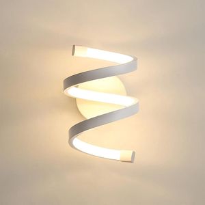 Led-wandlamp voor binnen, wandlamp, acryl, 18 W, 2000 lm, witte spiraalvormige wandlamp voor slaapkamer, balkon, hal, 3000 K, warm wit licht