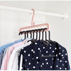 Eleganca luxe multifunctionele kleerhangers 9in1 - 3 stuks - Kleding organizer - optimaal voor ruimtebesparing - ophangen van meerdere kledinghangers tegelijk - Roze