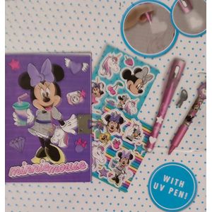 Minnie Mouse pakket cadeau kleurboek secret glitter notebook met magic pen dagboek met multi colour pen