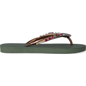Uzurii Copa Cabana Colorful Dames Slippers Army Green