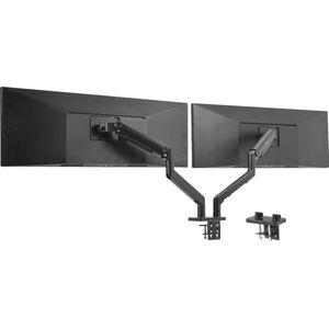 Dubbele ultrabrede monitor bureaubevestiging - mechanische veerhoogte verstelbare standaard voor 2 schermen tot 45 inch