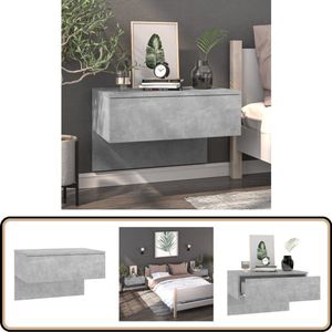 vidaXL Nachtkastje - Wandgemonteerd - Betongrijs - 60x40x40 cm Wandlamp - Nachtlamp - Slaapkamer Decoratie - Bergruimte - Beton Grijs Meubilair