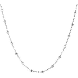 YO&NO - Ketting - Zilver - Ballchain - Bolletjes -  2,0 mm - 40 + 4 cm - Sieraden vrouw -  Gerhodineerd - Zilver 925