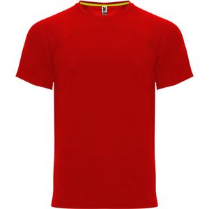 Rood unisex snel drogend Premium sportshirt korte mouwen 'Monaco' merk Roly maat L