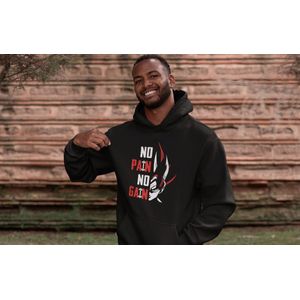 Rick & Rich Workout Hoodie - Hoodie XXL - Gym Hoodie - heren Hoodies met ronde hals - Sport Hoodie - heren Hoodie korte mouw - Fitness Hoodie - Gym Motivation Hoodie - Hoodie met opdruk - No pain No gain Hoodie