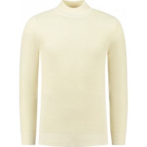 Purewhite - Heren Regular fit Knitwear Mockneck LS - Ecru - Maat XL