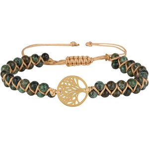 Chic by Lirette - Armband Levensboom - Tree of Life  - Goud Groen inc. Sieradenzakje