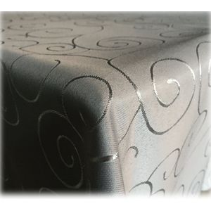 JEMIDI Tafelkleed ornamenten zijdeglans edele tafelhoes tafelkleed - Grijs - Vorm Oval - Maat 135x180