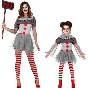 Fiestas Guirca - Bad Clown Girl (7-9 jaar) - Carnaval Kostuum voor kinderen - Carnaval - Halloween kostuum meisjes