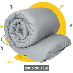 Sleep Comfy - Vivid Dreams - Grijs - All Year Dekbed Enkel| 200x200 cm - 30 dagen Proefslapen - Hoesloos dekbed - Dekbed zonder overtrek - Dekbed met print - Gekleurd dekbed - Anti Allergie Dekbed - Eenpersoons Dekbed- Zomerdekbed & Winterdekbed