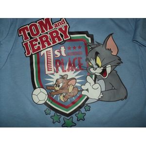 Tom en Jerry longsleeve blauw-Maat 104