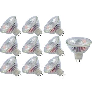 Trango Set van 10 LED-lampen MR16-NT3*10 met MR16 fitting ter vervanging van conventionele halogeenlampen MR16 I GU5.3 I G4 12 Volt 3000K warm witte gloeilamp, reflectorlamp, LED-lampen