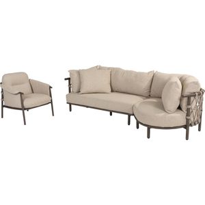 Ezra organische chaise longue loungeset 3 delig terre 4 Seasons Outdoor