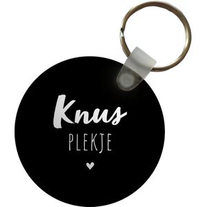 Sleutelhanger rond - Knus plekje - Plastic sleutelhangers voor volwassenen - Keychain hart - Cadeautje - Hartje