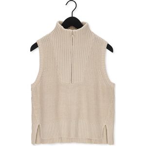 CC Heart Emily Zip Knit Vest Truien & vesten Dames - Sweater - Hoodie - Vest- Zand - Maat XL