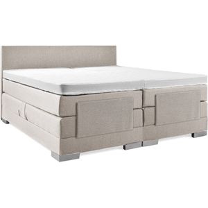 Soft bedden Elektrische Boxspring - 160x220 - Incl. Glad hoofdbord - Beige met plint