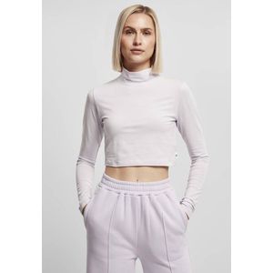 Urban Classics - Organic Cropped Turtleneck Longsleeve top - L - Paars