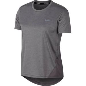 Nike Nk Miler Top Ss Dames Sportshirt - Gunsmoke/Htr/(Reflective Silv) - Maat XS