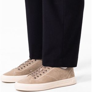 Manfield - Heren - Taupe suède sneakers - Maat 43