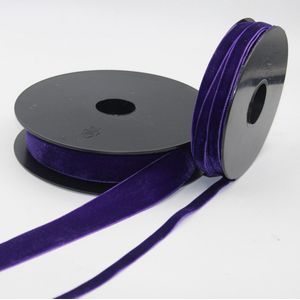 5 Meter ENKELZIJDIG FLUWEEL LINT / VELOURSLINT, Breedte 10MM, Kleur PAARS 43