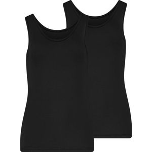 RJ Bodywear Pure Color dames extra comfort hemd (2-pack) - zwart - Maat: XXL