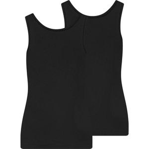 RJ Bodywear Pure Color dames extra comfort hemd (2-pack) - zwart - Maat: XXL