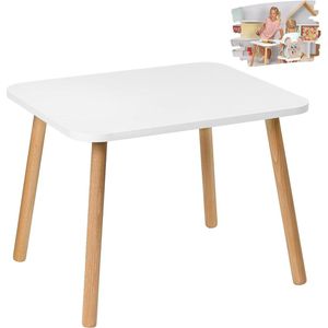 Kindertafel, houten tafel voor kinderkamer 50 x 70 x 46 cm, cadeau voor kinderen van 3, 4, 5, 6, 7 jaar, zelfbouwmeubels - tafel voor kinderen