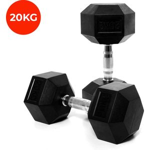 Core Power Rubber Hex Dumbbells - 20 kg (per paar)