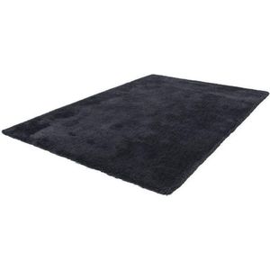 Lalee Velvet-vloerkleed- uni- effen- tapijt- shaggy- hoogpolig- karpet 120x170 cm Grafiet antraciet