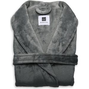 Heerlijk Zachte Badjas Fleece Antraciet  | Maat M |  Comfortabel En Soepel  |  Goede Pasvorm