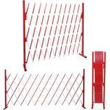 Cosmo Casa - Uitschuifbaar Veiligheidshek HWC-B34 - Schaarhek met Aluminium Frame - Rood-Wit