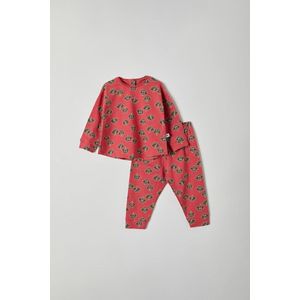 Woody - Meisjes pyjama, roze wasbeer - 212-3-PZG-Z/926 - maat 74