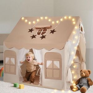 Goodivery® - Kindertent Indoor speelhuis voor kinderen met matverlichting Regenboog hanglamp - Sterrenvlag Speeltent voor kinderen Tipi tent - Kinderkamerdecoratie voor jongens en meisjes
