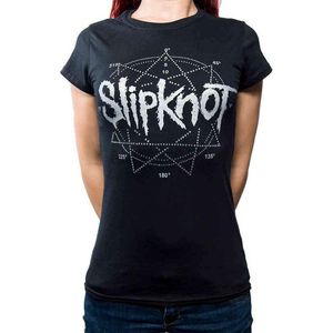 Slipknot - Logo Star Dames T-shirt - L - Zwart