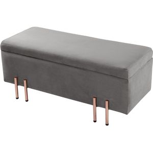 Bankje Dals met opbergruimte 118x40x42 cm grijs [en.casa]