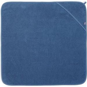 Jollein - Badcape - Blauw - 100% Badstof Katoen - Baby Handdoek met Badcape, Omslagdoek, Badponcho - 75x75 cm