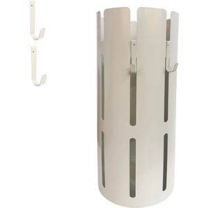 Kaaiman® Paraplubak - Paraplu houder - RVS - Paraplubakken voor Paraplu's en Wandelstokken - Inclusief 2 haken - 50 cm - Beige - Creme