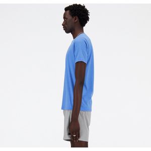 New Balance Heathertech T-Shirt Heren Sportshirt - Blauw OASIS HEATHER - Maat L