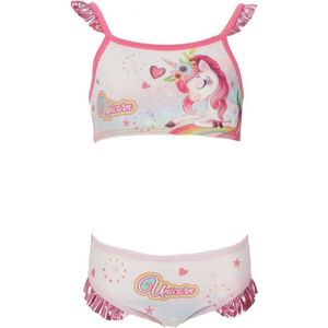 Bikini - Unicorn - Roos - Bikini met eenhoorn - 7/8 jaar - 122/128 cm