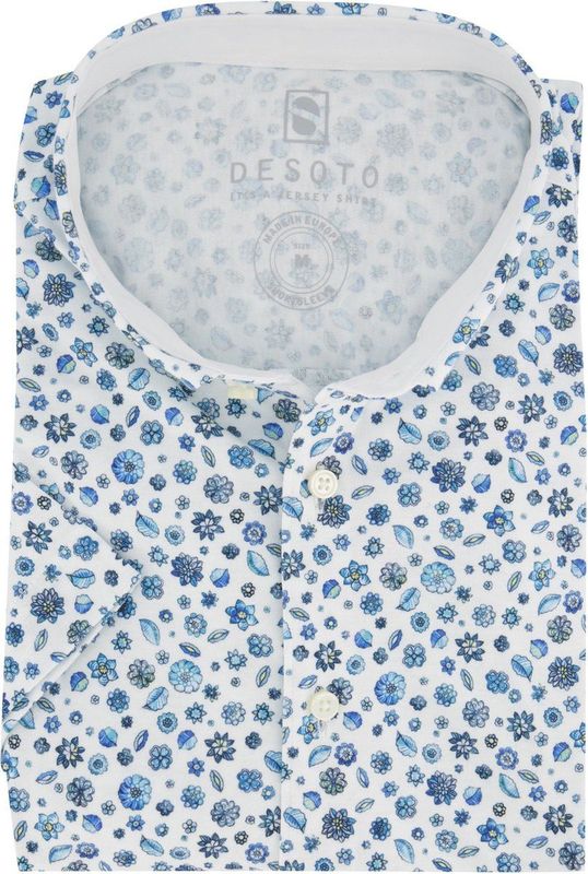 Desoto casual overhemd korte mouw blauw