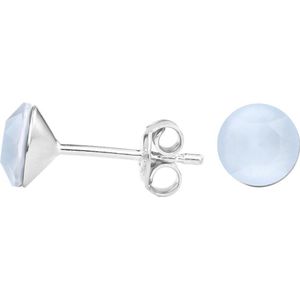 ARLIZI 1511 Oorbellen pastel blauw Swarovski kristal - sterling zilver - 6 mm
